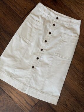 Cartolina Women's Cream Button-Front A-Line Skirt